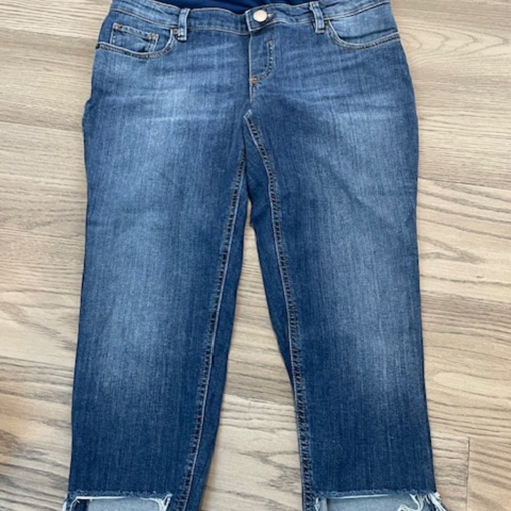 Asos Maternity Cropped Blue Jean Capri Pants